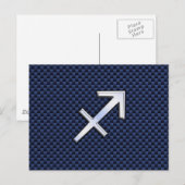 Boogschutter Sterrenbeeld in Blauwe Koolstofvezel  Briefkaart (Voorkant / Achterkant)