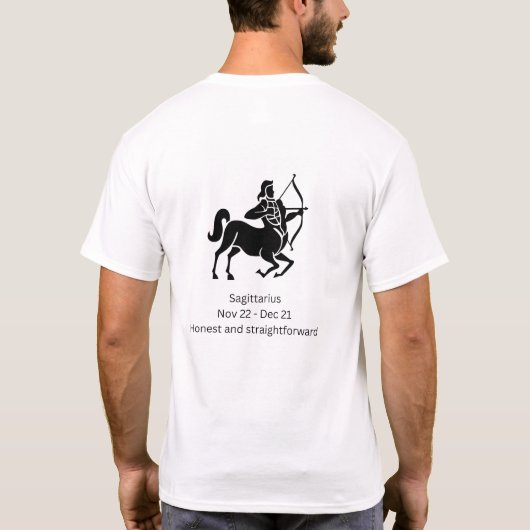Boogschutter sterrenbeeld: optimistisch en avontuu t-shirt (Achterkant)
