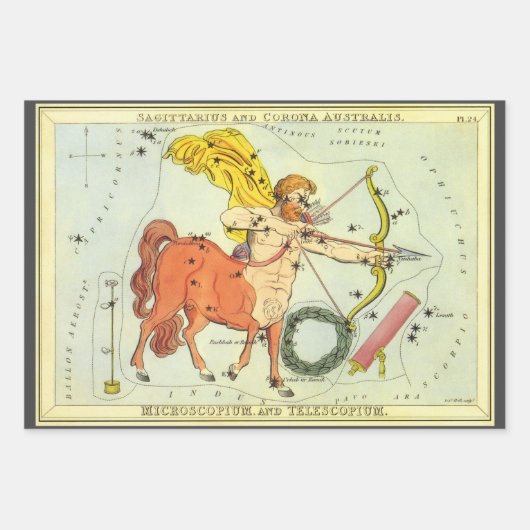 Boogschutter,  sterrenbeeld Urania's Mirror Inpakpapier Vel (Voorkant)