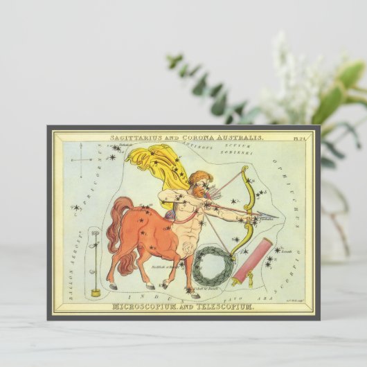 Boogschutter,  sterrenbeeld Urania's Mirror Kaart (Staand voorkant)