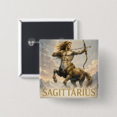 Boogschutter Sterrenbeeld Verjaardag Astrologie Ca Vierkante Button 5,1 Cm (Voorkant /achterkant)