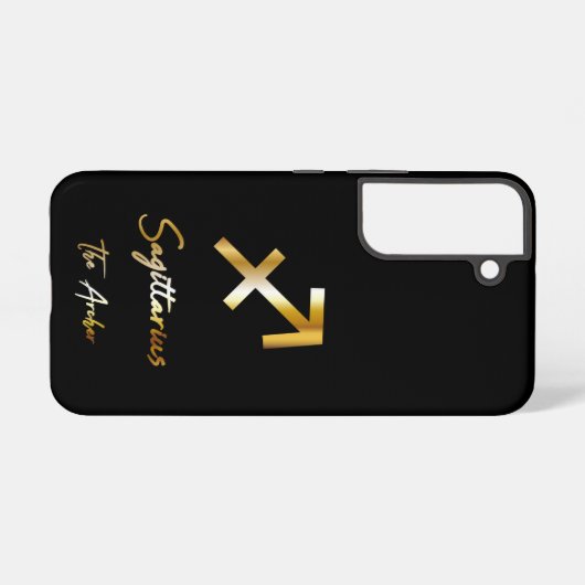 Boogschutter sterrenbeeld, zwart en goud samsung galaxy hoesje (Achterkant horizontaal)