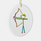 Boogschutter Stickman Keramisch Ornament (Rechts)