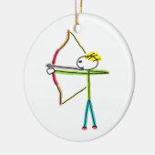 Boogschutter Stickman Keramisch Ornament (Links)