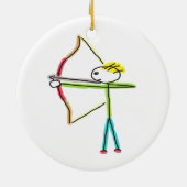 Boogschutter Stickman Keramisch Ornament (Achterkant)