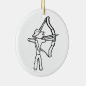 Boogschutter Stickman Keramisch Ornament (Rechts)