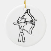 Boogschutter Stickman Keramisch Ornament (Achterkant)