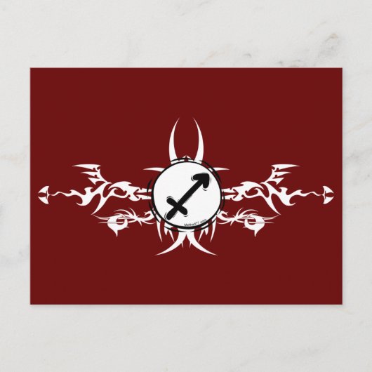 Boogschutter Tribal Briefkaart (Voorkant)