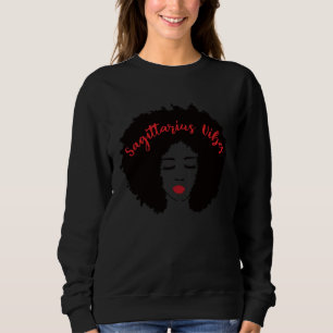 Boogschutter Vibes Afro Queen Red Lip Zodiac Astro Trui