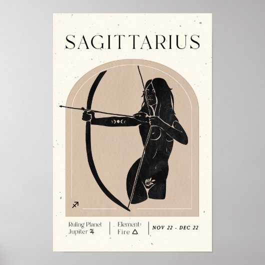 Boogschutter Vrouwelijk Zodiac Poster (Voorkant)