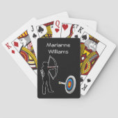 Boogschutter Vrouwelijke Boogschutter Silhouet en  Pokerkaarten (Achterkant)