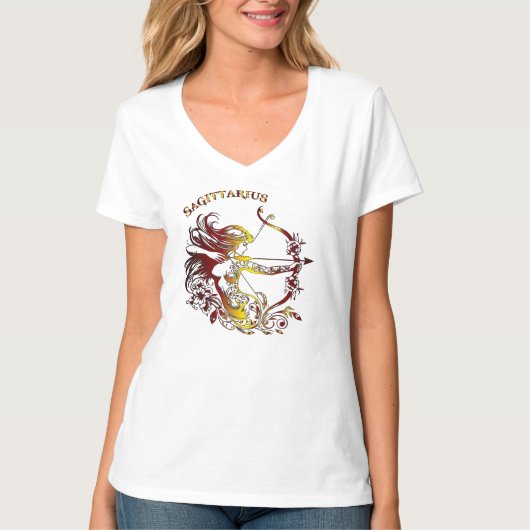 Boogschutter Vrouwen V-Hemd T-shirt (Voorkant)