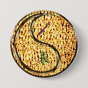 Boogschutter & Vuur Geit Ronde Button 7,6 Cm