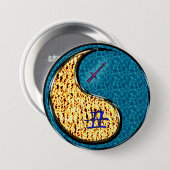 Boogschutter & Water Os Ronde Button 7,6 Cm (Voorkant /achterkant)
