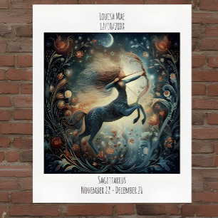 Boogschutter Zodiac Astrologie Naam & Verjaardag Poster