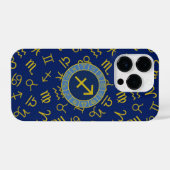 Boogschutter Zodiac + Astrologie Symbolen PTN Gld  iPhone Hoesje (Achterkant horizontaal)