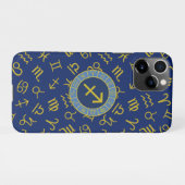 Boogschutter Zodiac + Astrologie Symbolen PTN Gld  iPhone Hoesje (Achterkant horizontaal)