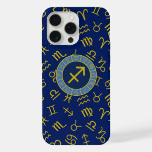 Boogschutter Zodiac + Astrologie Symbolen PTN Gld iPhone 15 Pro Max Hoesje