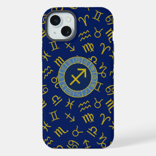 Boogschutter Zodiac + Astrologie Symbolen PTN Gld iPhone 15 Plus Case