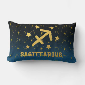 Boogschutter Zodiac Blauw en Goud Lendekussen Kussen