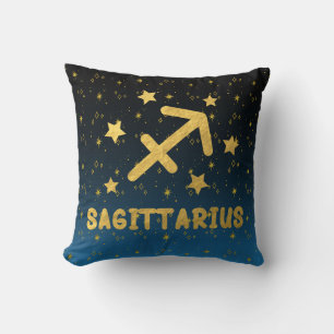 Boogschutter Zodiac Blauw en Goud Sierkussen