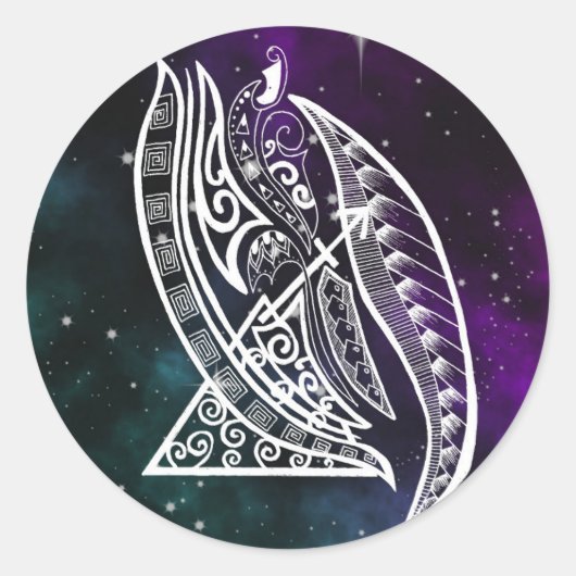 Boogschutter zodiac galaxy tribal ronde sticker (Voorkant)