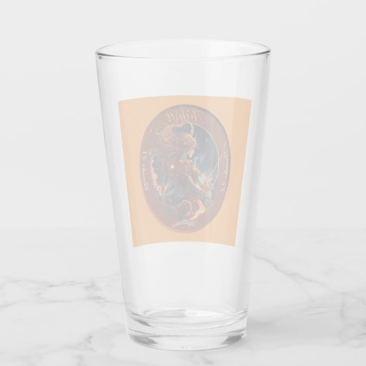 Boogschutter Zodiac Gedateerd Bier Glas (Achterkant)