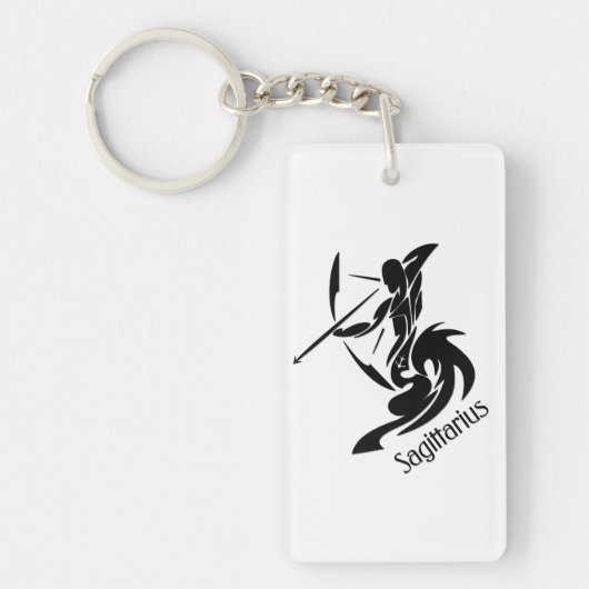 Boogschutter Zodiac Symbool en Teken Sleutelhanger (Voorkant)