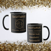Boogschutter Zodiac Teken met Symbool en Eigenscha Mok
