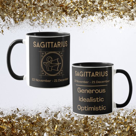 Boogschutter Zodiac Teken met Symbool en Eigenscha Mok