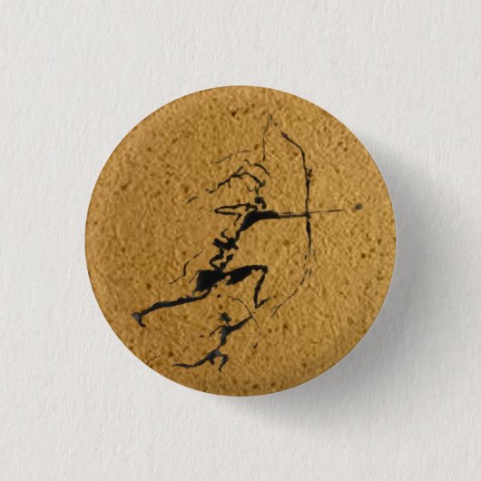 Boogschutters uit de Steentijd Ronde Button 3,2 Cm (Voorkant)