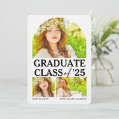 Boogvenster Modern Afstuderen Aankondiging (Staand voorkant)