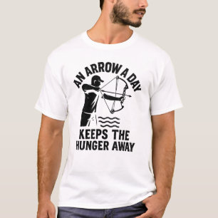 Boogvisserij Een Pijl per Dag Houdt de Honger We T-shirt