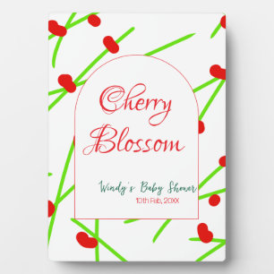 Boogvorm kersenbloesem rood groen baby shower na fotoplaat