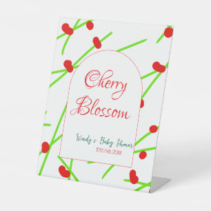 Boogvorm kersenbloesem rood groen baby shower na reclamebord met voetstuk