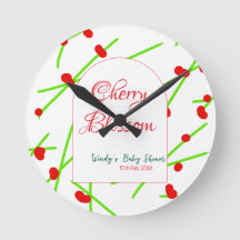 Boogvormige kersenbloesem rood groene babyshower