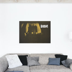 Booh Vampire Horror Nosferatu Geel Canvas Afdruk