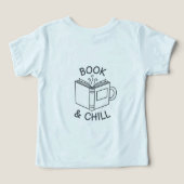 Book and Chill Minimal Line Art T-Shirt  (Design achterkant)