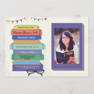 Book Birthday Library nodigt het lezen van foto's Kaart
