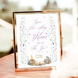 Book Bridal Shower Guess How Many Kisses Poster