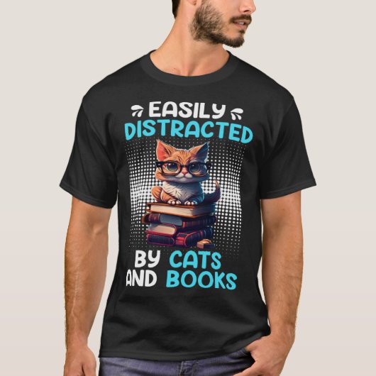 Book  Cat fan Bookworm Book Reader Bookfriend  2 T-shirt (Voorkant)