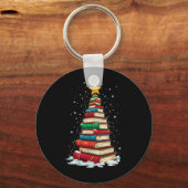 Book Christmas Tree Book Lover Teacher Librarian  Sleutelhanger (Voorkant)