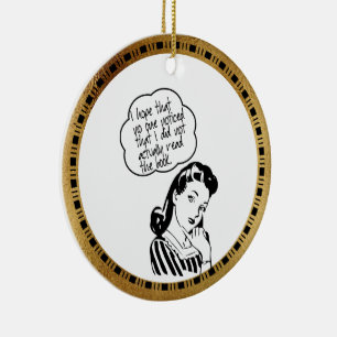 Book Club - I Hope - Gold Retro Ceramic Ornament