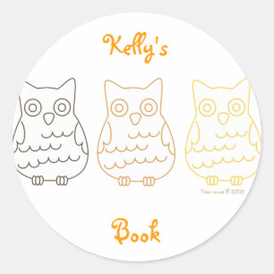Book Club Owls Ronde Sticker
