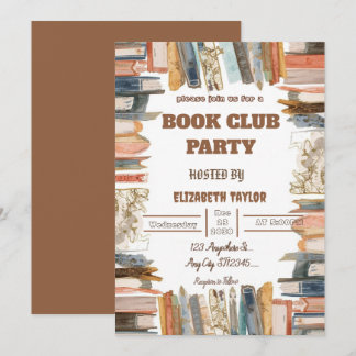 Book Club Party Invitation – Cozy Reading Night Kaart