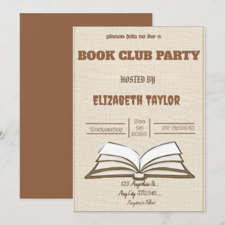 Book Club Party Invitation – Cozy Reading Night Kaart