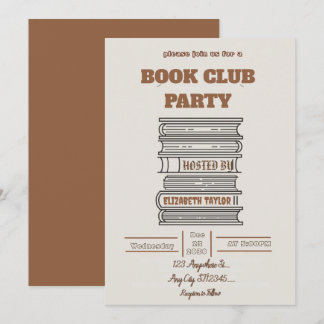 Book Club Party Invitation – Cozy Reading Night Kaart