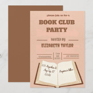 Book Club Party Invitation – Cozy Reading Night Kaart