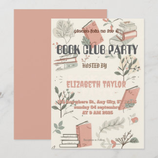 Book Club Party Invitation – Cozy Reading Night Kaart