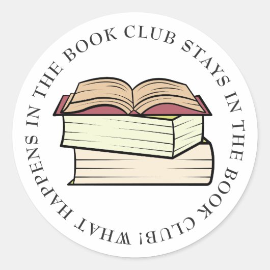 Book Club Ronde Sticker (Voorkant)